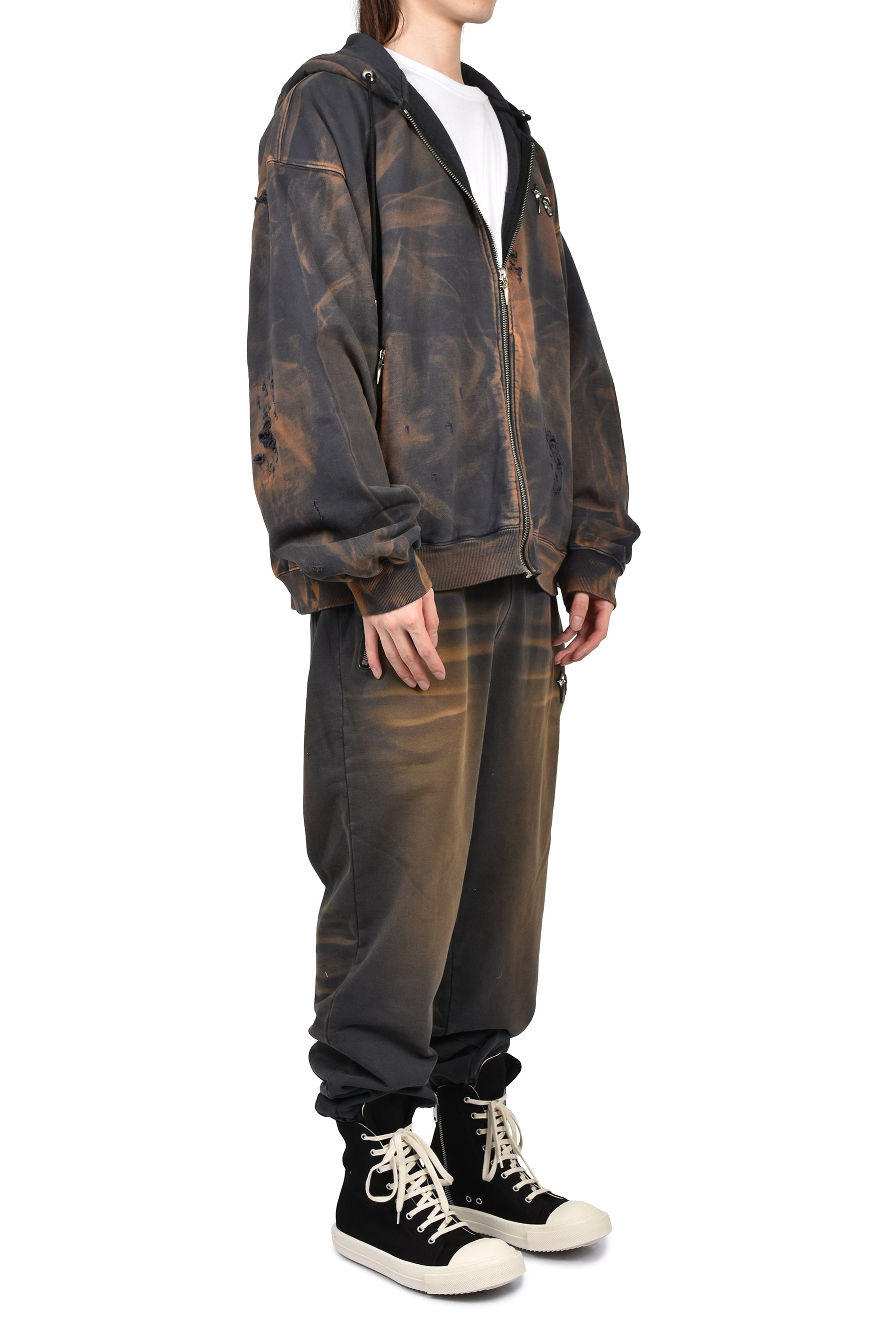 TC TWO TONE WASHED JOGGER PANTS / RUST BLK