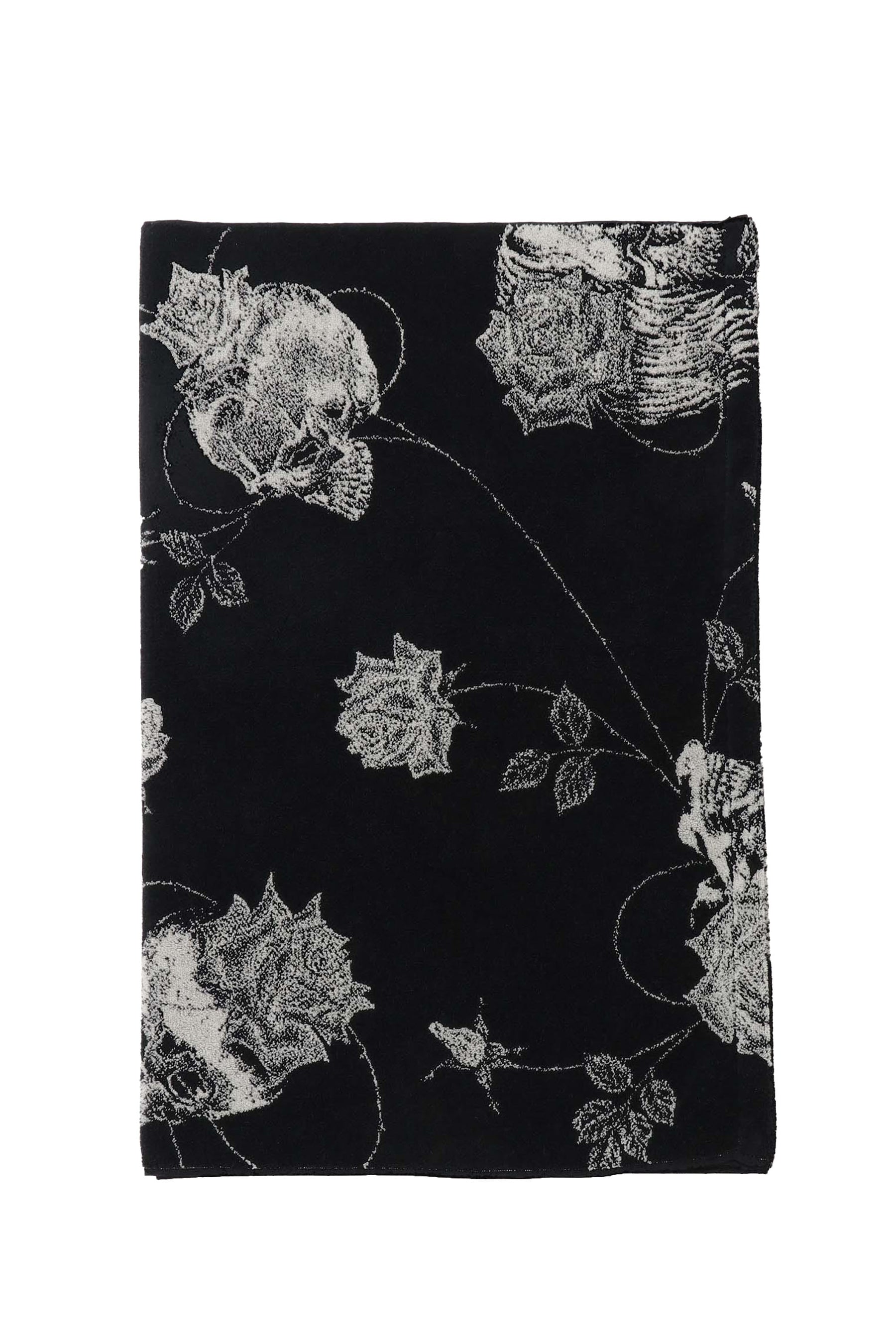 Yohji Yamamoto ヨウジヤマモト FW23 SKULL ROSE BATH TOWEL / BLK -NUBIAN