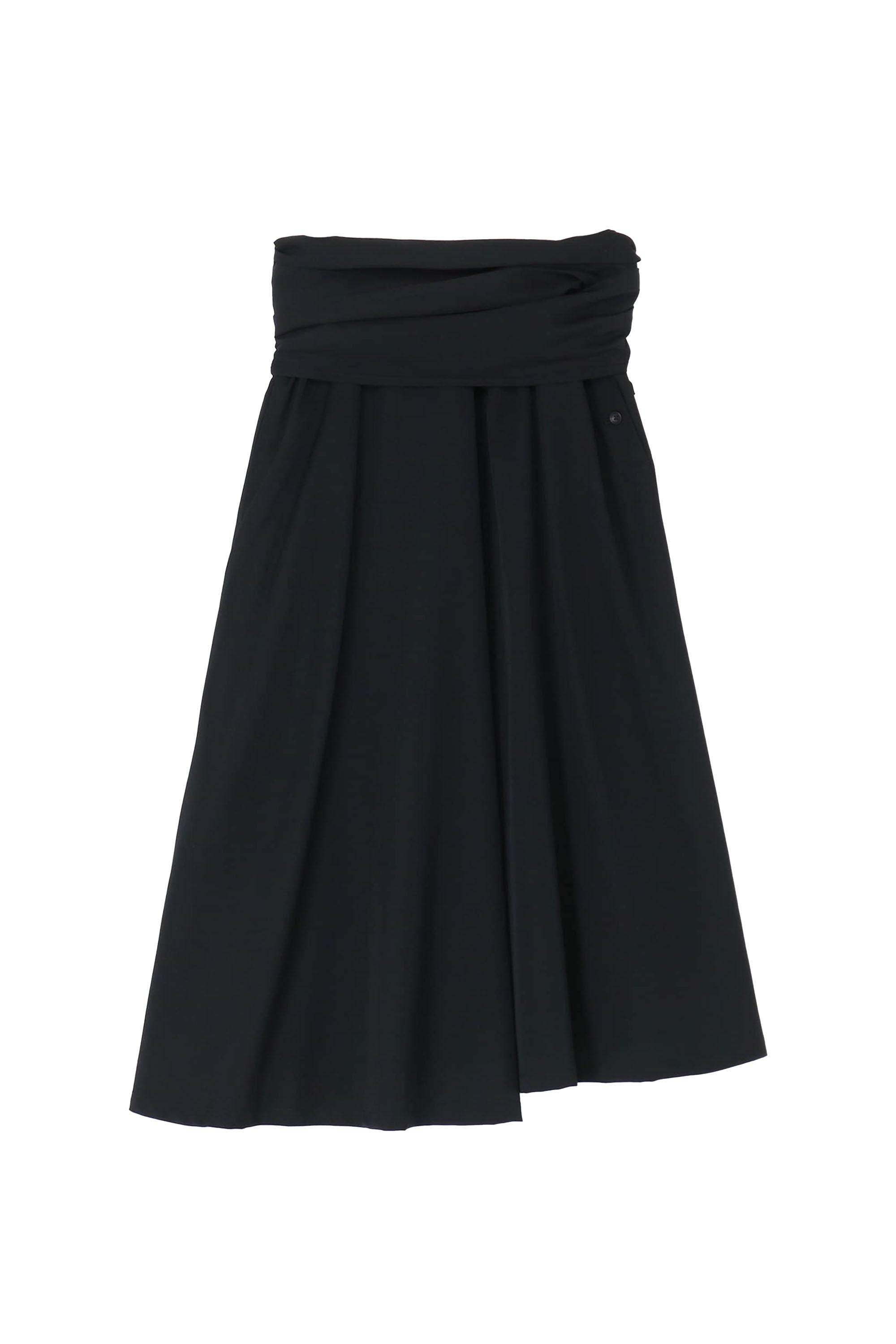 Yohji Yamamoto ヨウジヤマモト FW23 A-TIED FLARE SKIRT / BLK -NUBIAN