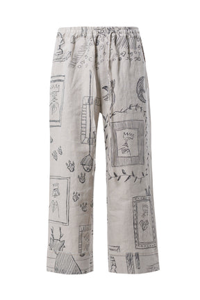 SHINYAKOZUKA SS23 NIGHT UNIFORM TROUSERS / SCRIBBLE - NUBIAN