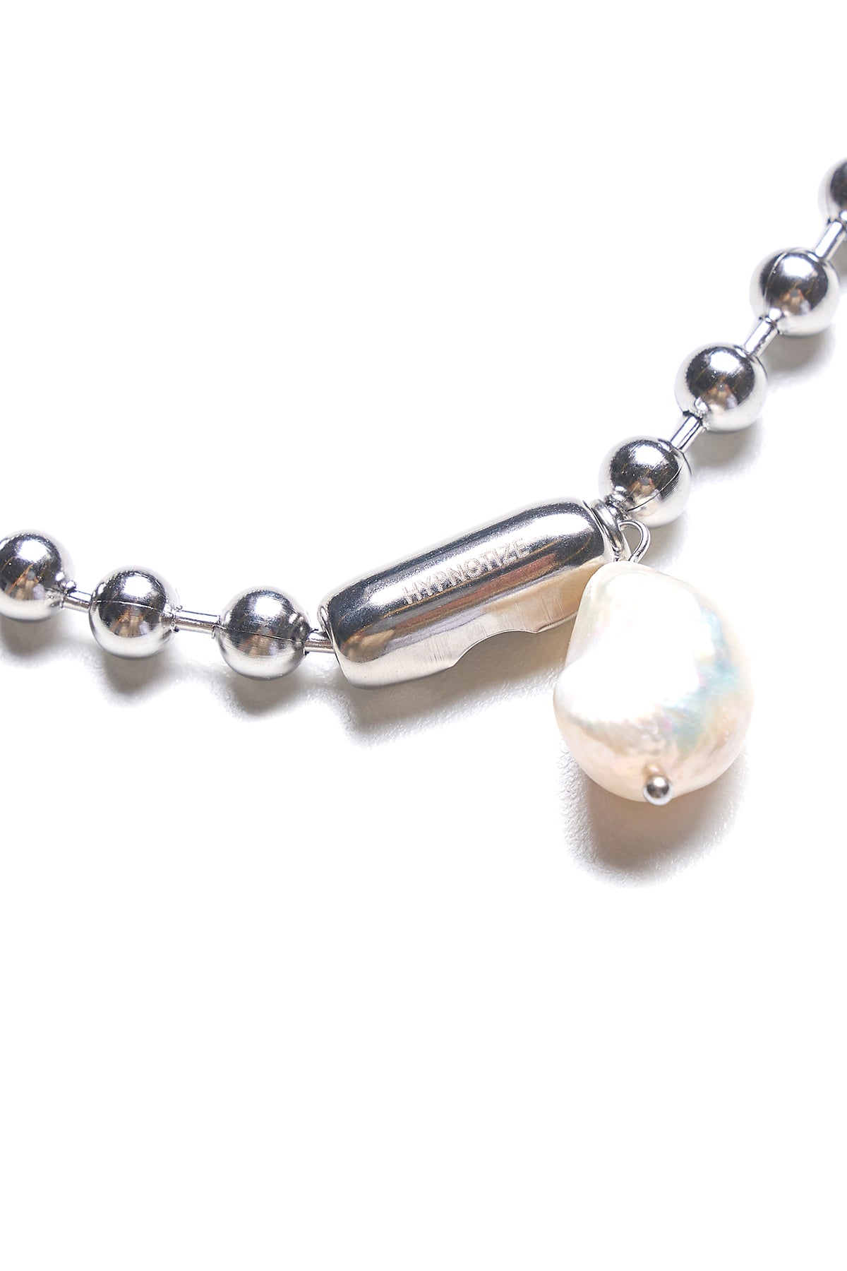 HYPNOTIZE PEARL PENDANT BALL CHAIN NECKLACE / SIL