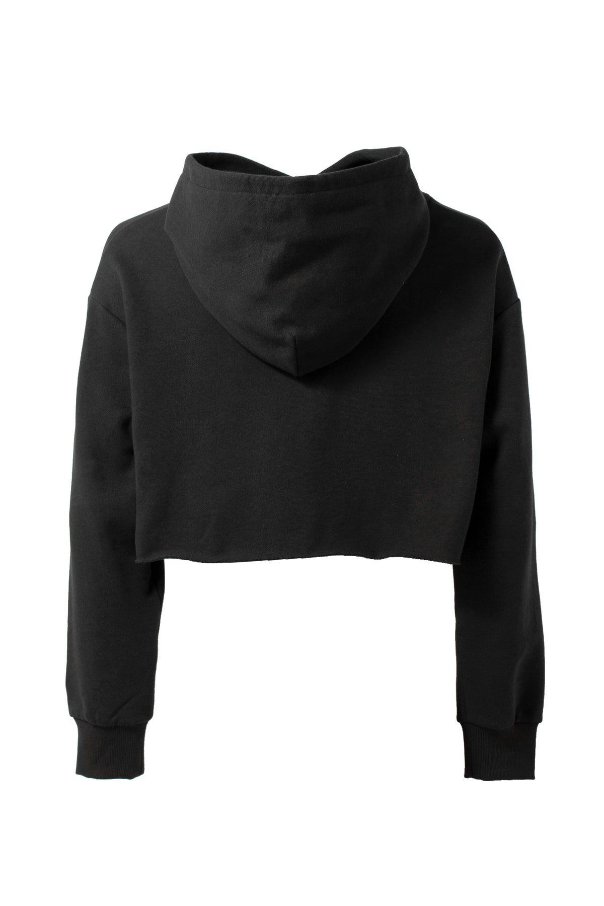 GIRL GLITTER PRINT CROPPED HOODED SWEATER 'NEWHELL
 / BLK