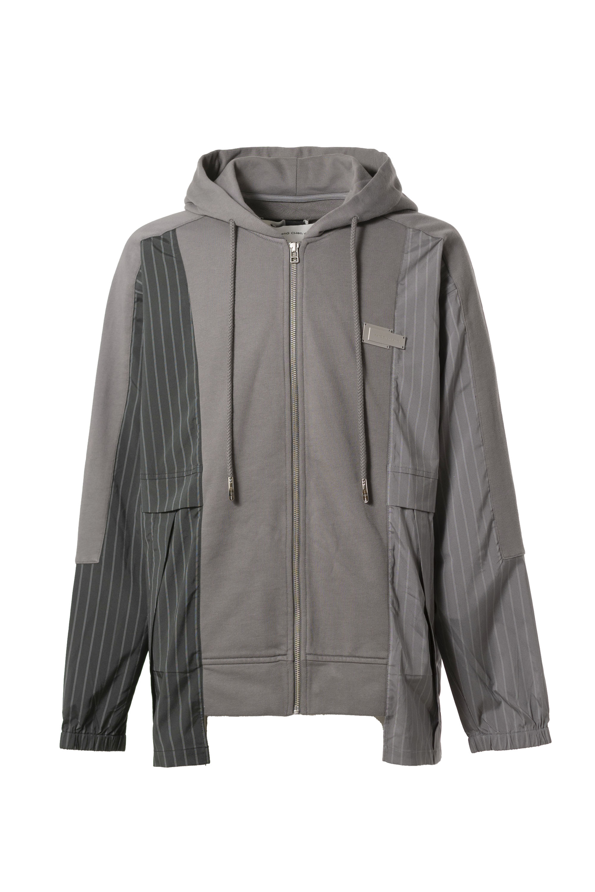 FenG CHen WANG フェンチェンワン SS23 PANELLED ZIP-UP HOODIE / GRY