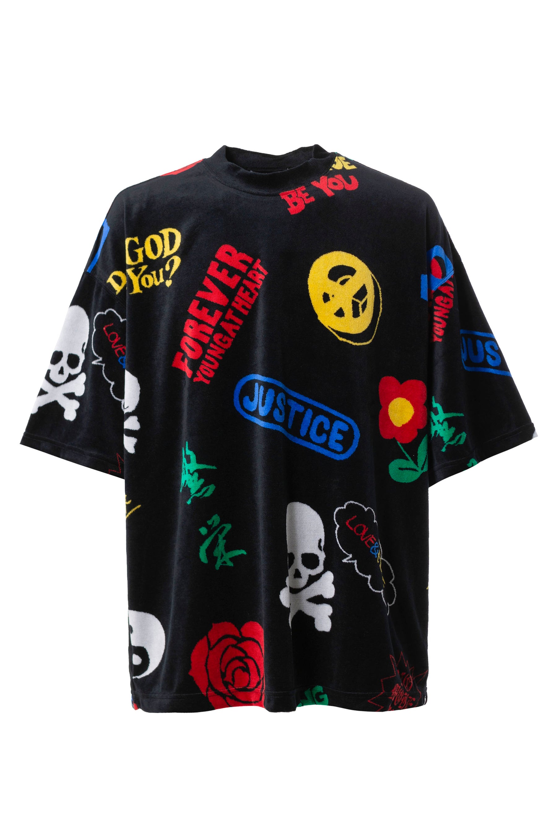 mastermind JAPAN ALL-OVER DESIGN VELOUR TEE (BOXY FIT) / MULTI