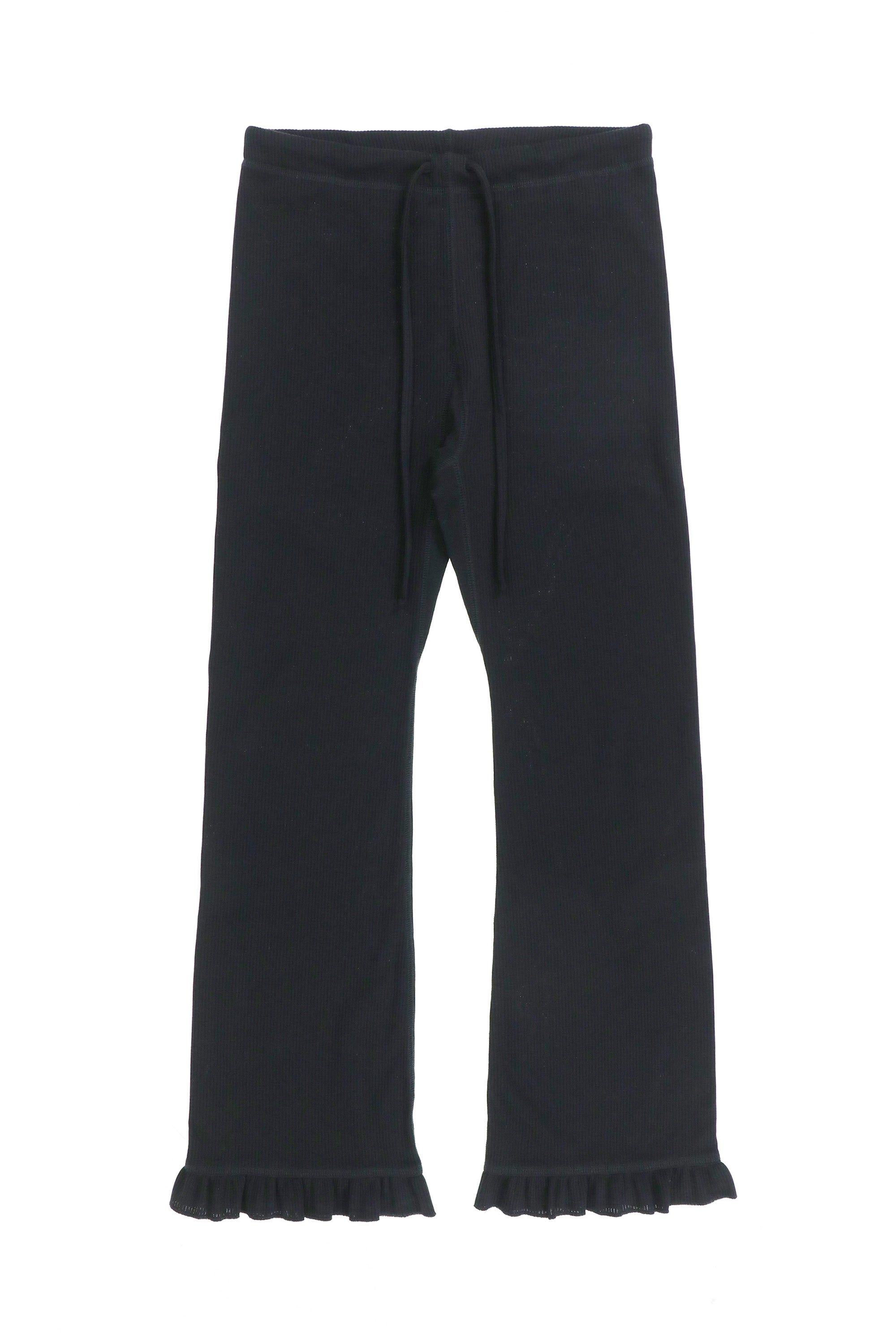 RhodolirioN SS23 RIBBED FRILL PANT / BLK -NUBIAN