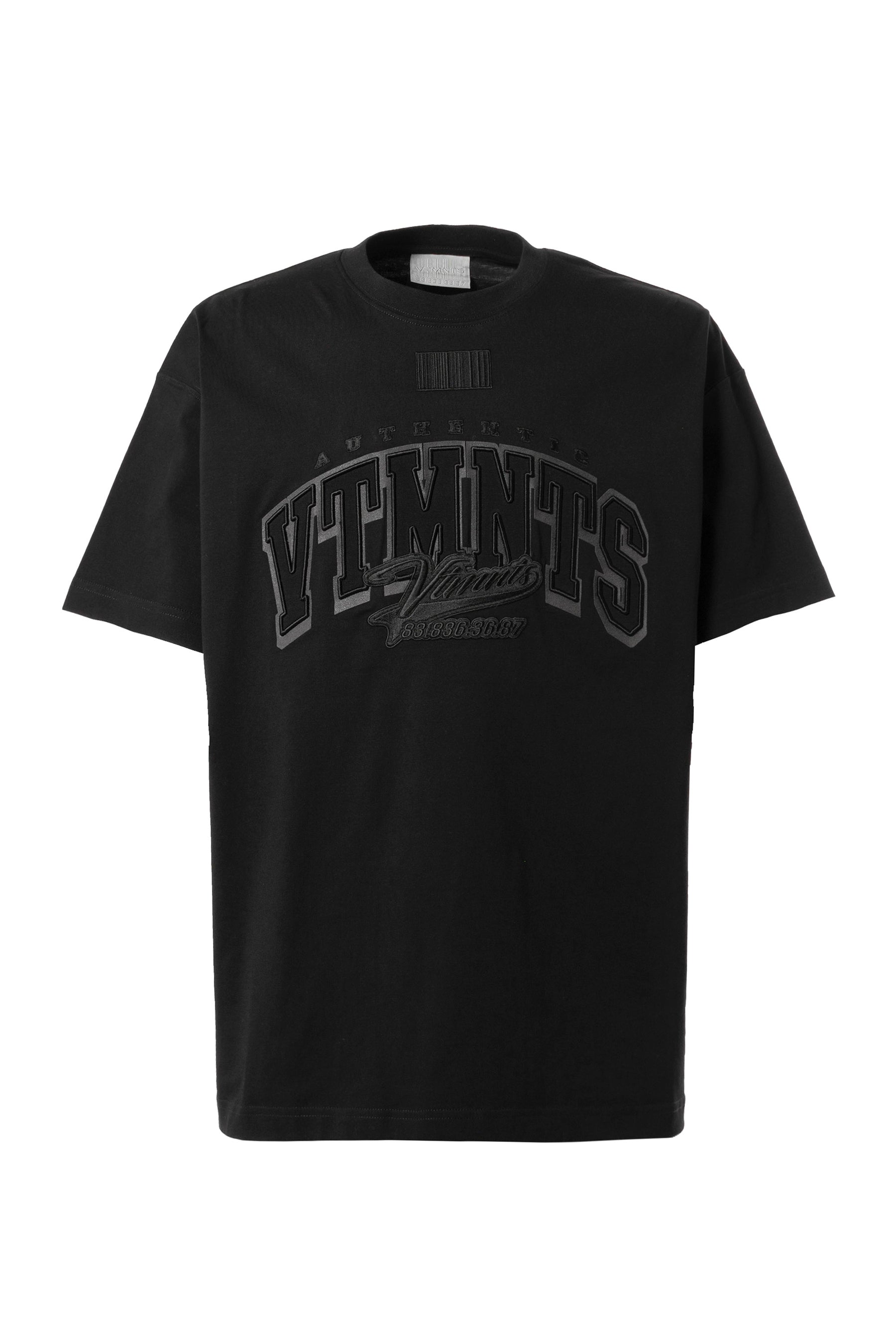 VTMNTS SS23 COLLEGE T-SHIRT / BLK - NUBIAN