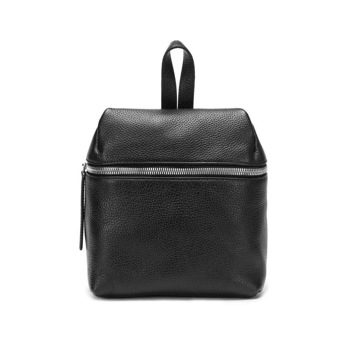 PEBBLE LEATHER SMALL BACKPACK / BLK