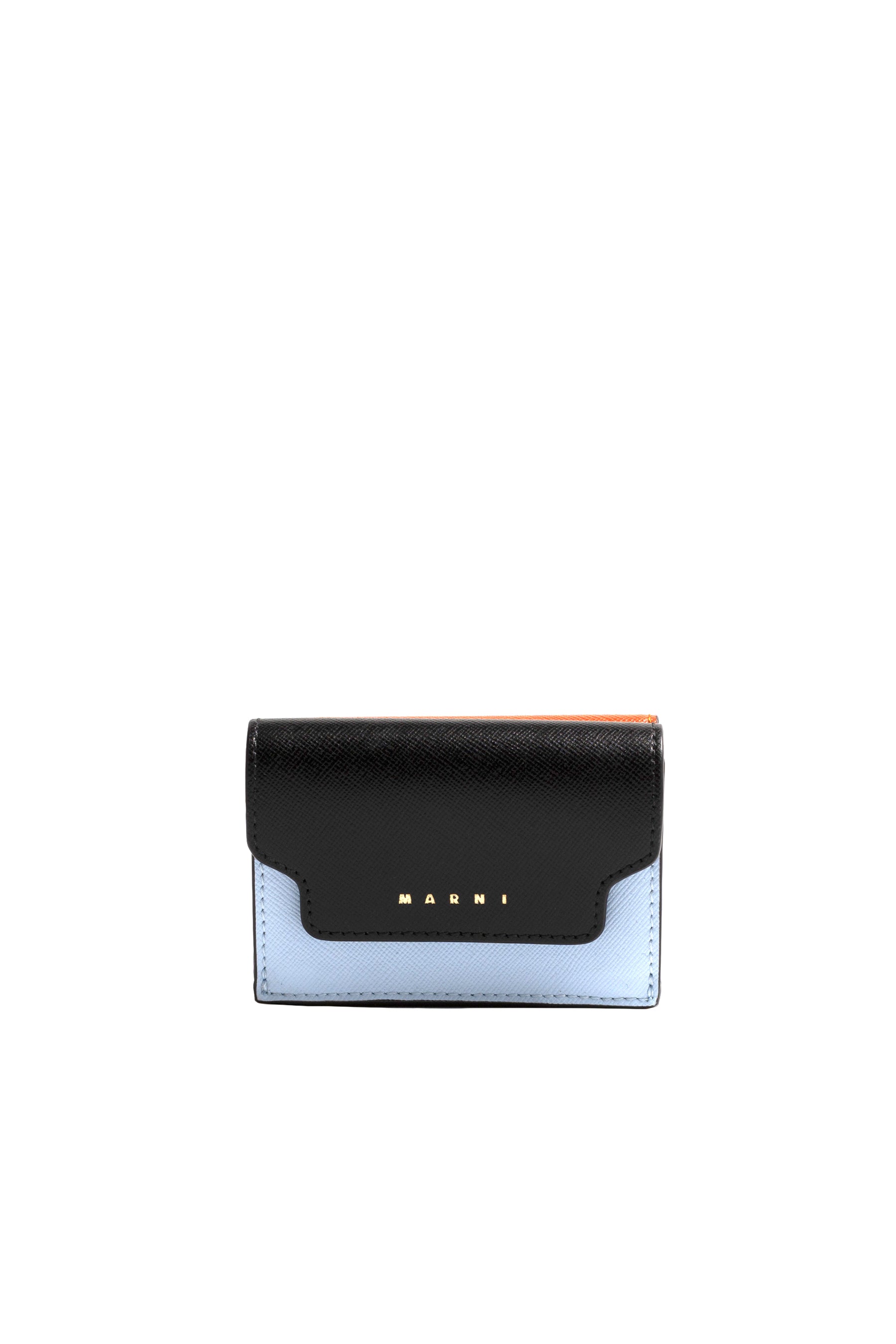 MARNI マルニ SS23 TRIFOLD WALLET / BLK BLU CHILI - NUBIAN