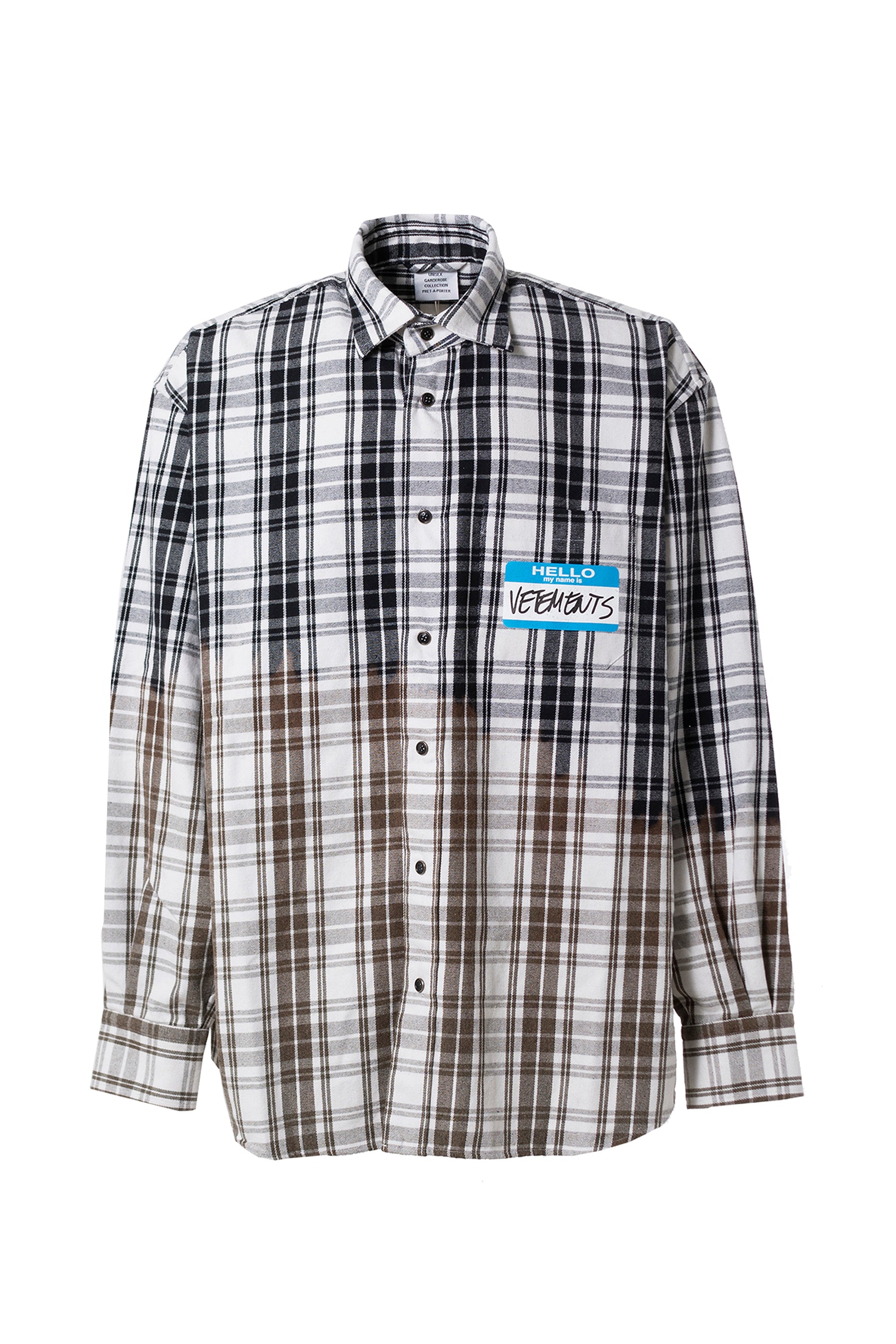 VETEMENTS ヴェトモン SS23 BLEACHED MY NAME IS VETEMENTS FLANNEL