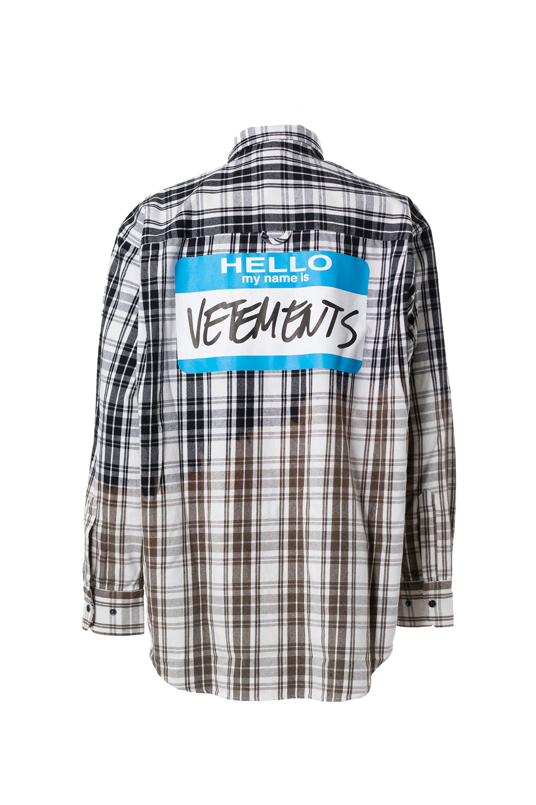 VETEMENTS ヴェトモン SS23 BLEACHED MY NAME IS VETEMENTS FLANNEL