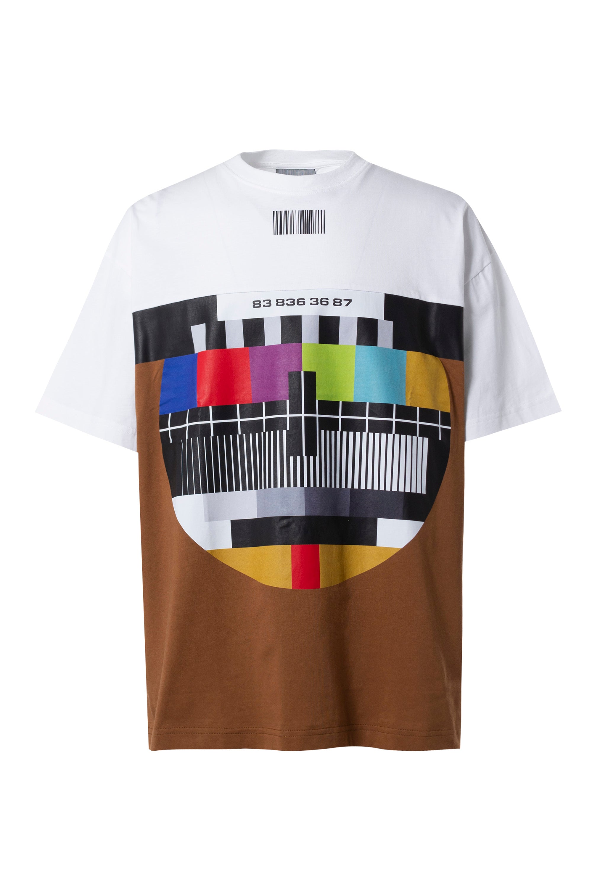 VTMNTS SS23 NO SIGNAL TV T-SHIRT / WHT BRW - NUBIAN