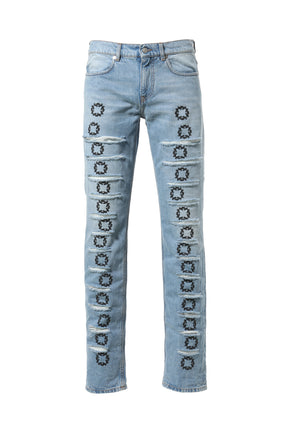 1017 ALYX 9SM SS23 SLASHED SKINNY JEAN / L.BLU - NUBIAN