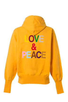 BASIC HOODIE "LOVE & PEACE" / YEL