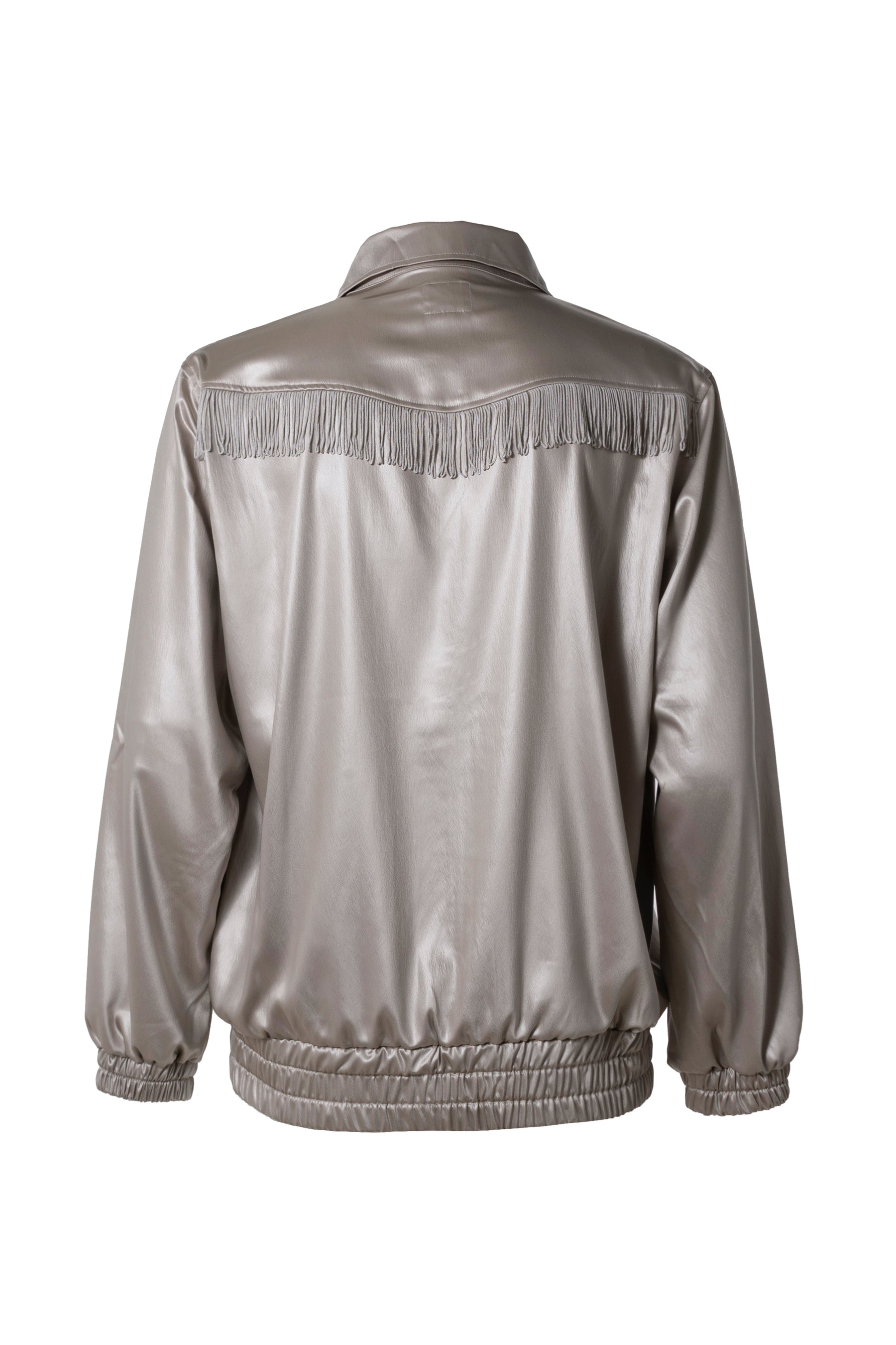 Needles SS23 FRINGE TRACK JACKET - POLY SATEEN / L.GRY - NUBIAN