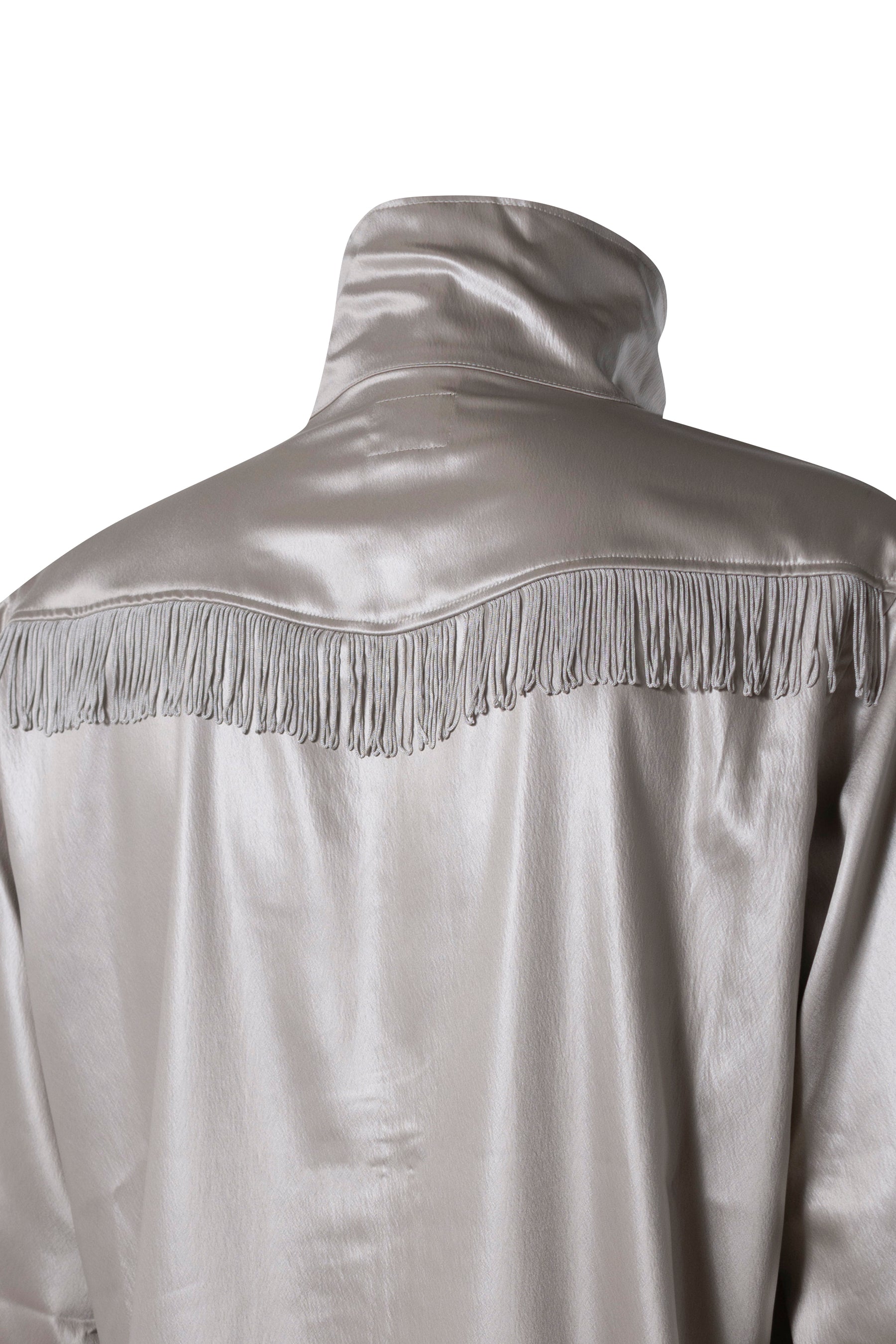 Needles SS23 FRINGE TRACK JACKET - POLY SATEEN / L.GRY - NUBIAN