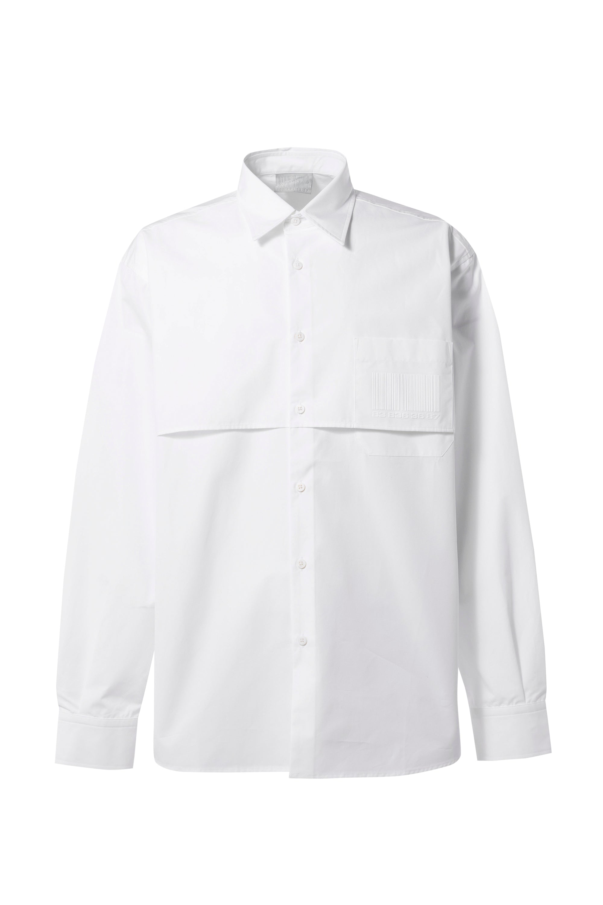 VTMNTS SS23 DOUBLE BARCODE SHIRT / WHT - NUBIAN