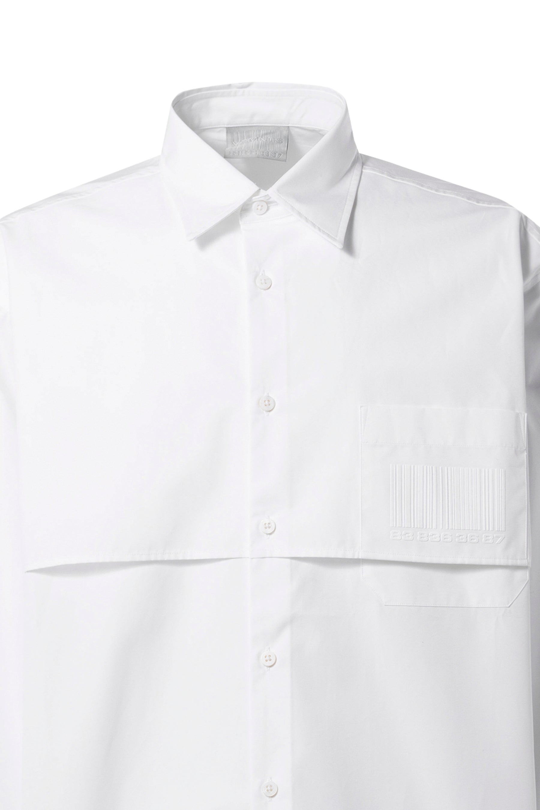 VTMNTS SS23 DOUBLE BARCODE SHIRT / WHT - NUBIAN