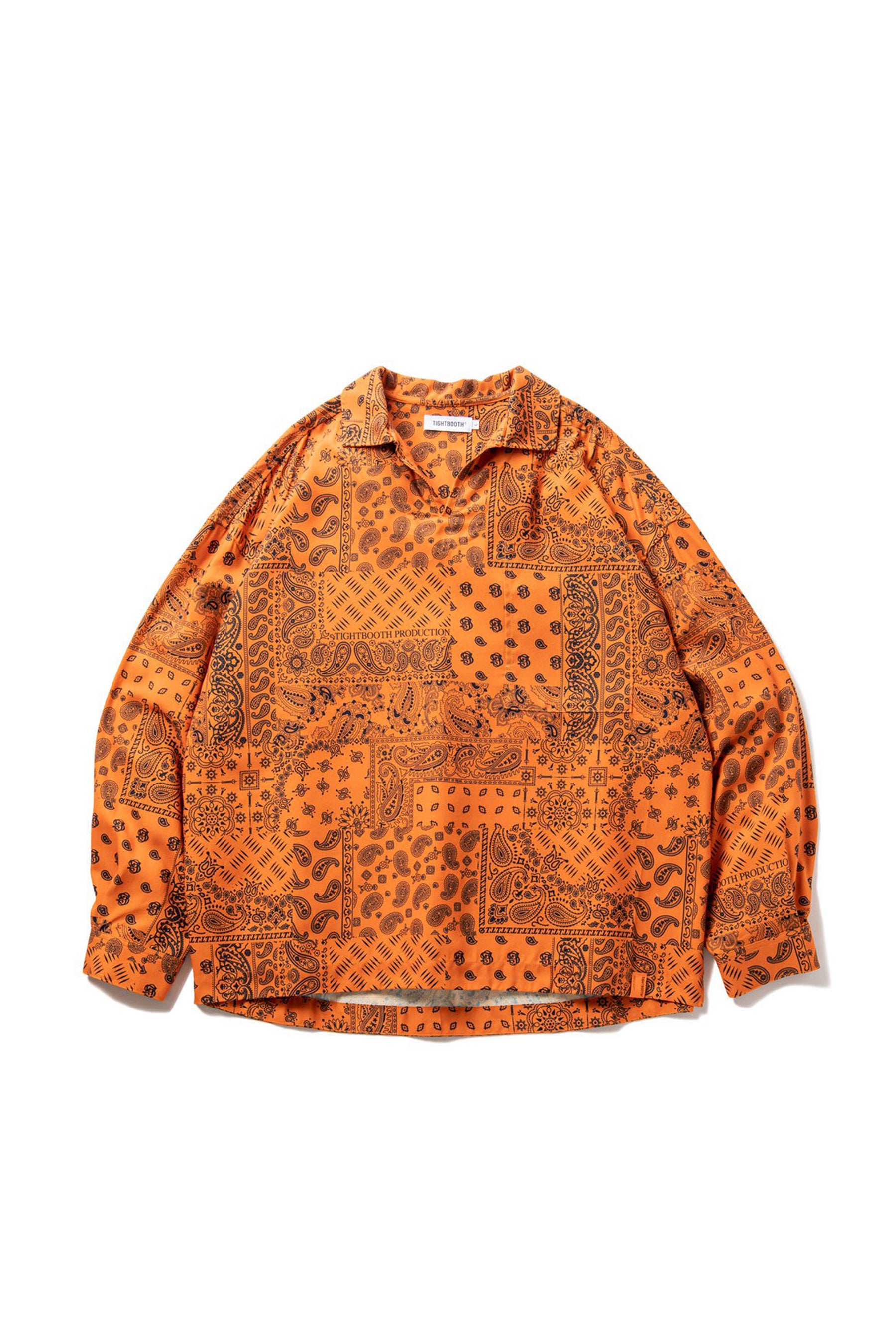 TIGHTBOOTH SS23 PAISLEY L/S OPEN SHIRT / ORG - NUBIAN