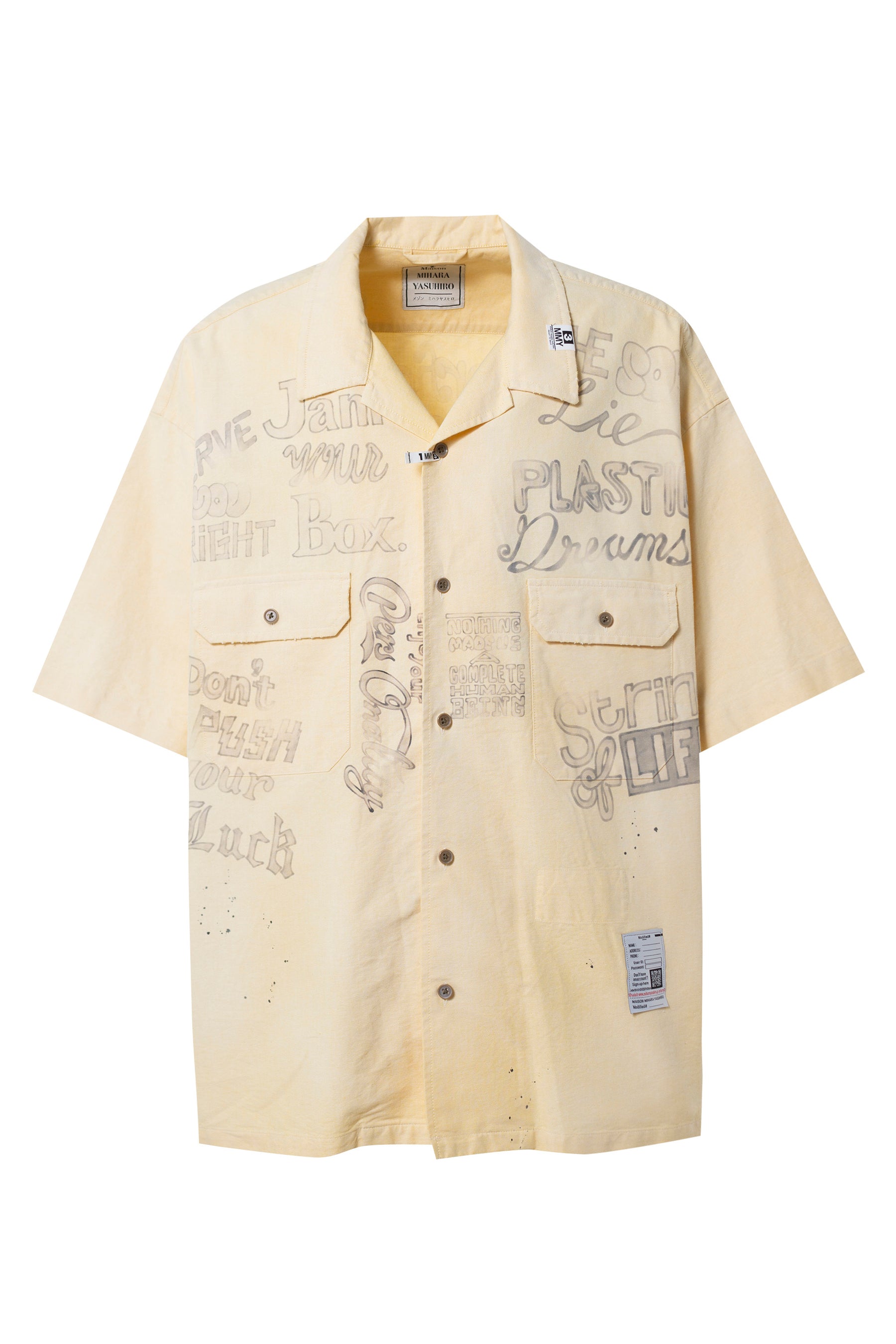 Maison MIHARA YASUHIRO SS23 DISTRESSED H/S SHIRTS / YEL - NUBIAN