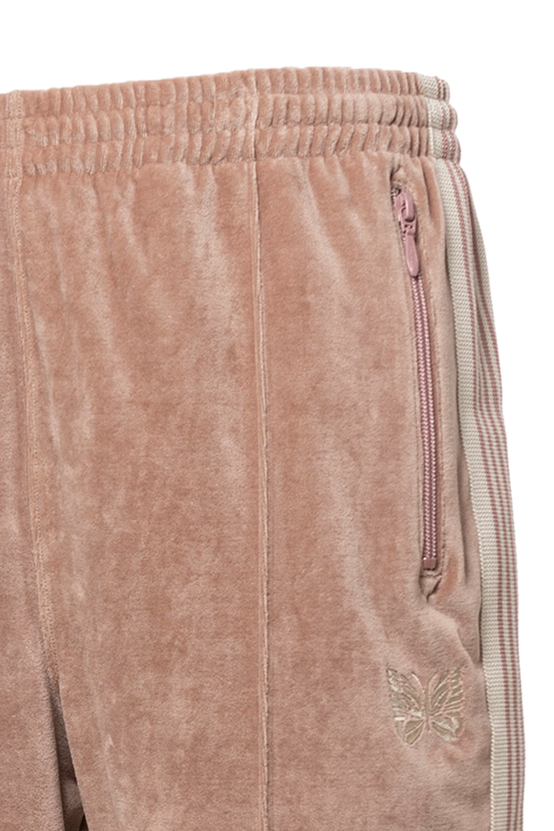 Needles SS23 NARROW TRACK PANT - C/PE VELOUR / OLD ROSE - NUBIAN