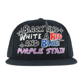 PURPLE STAIN RED AND BLUE BASEBALL CAP / BLK