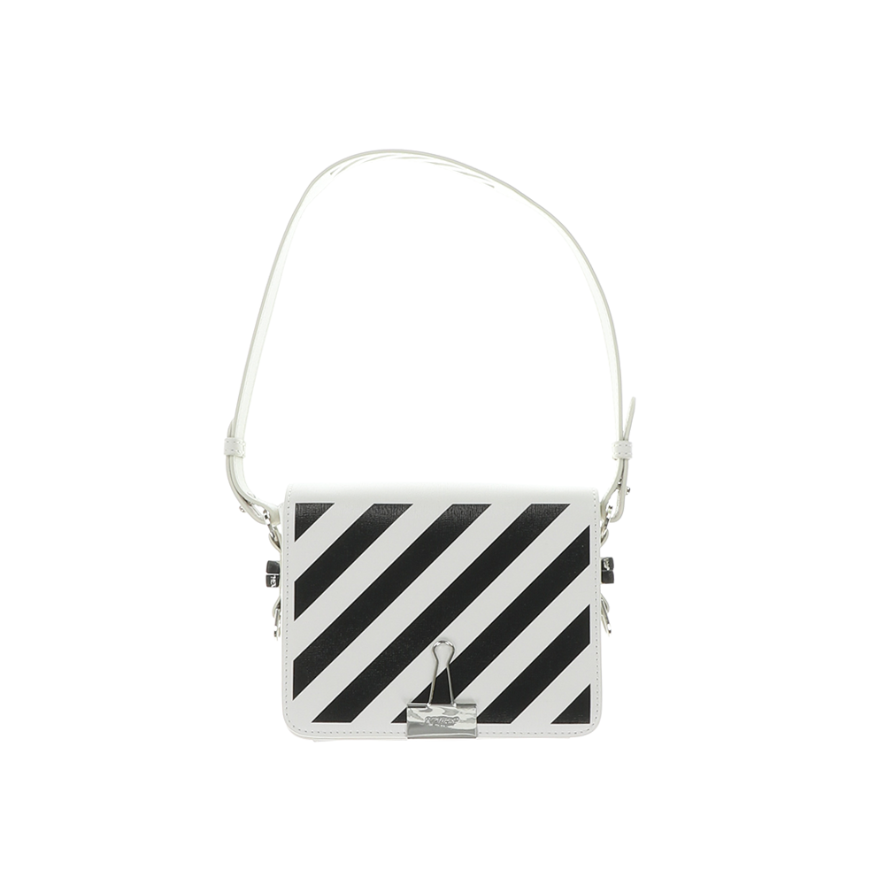 OFF-WHITE White Mini Diag Flap Bag · VERGLE