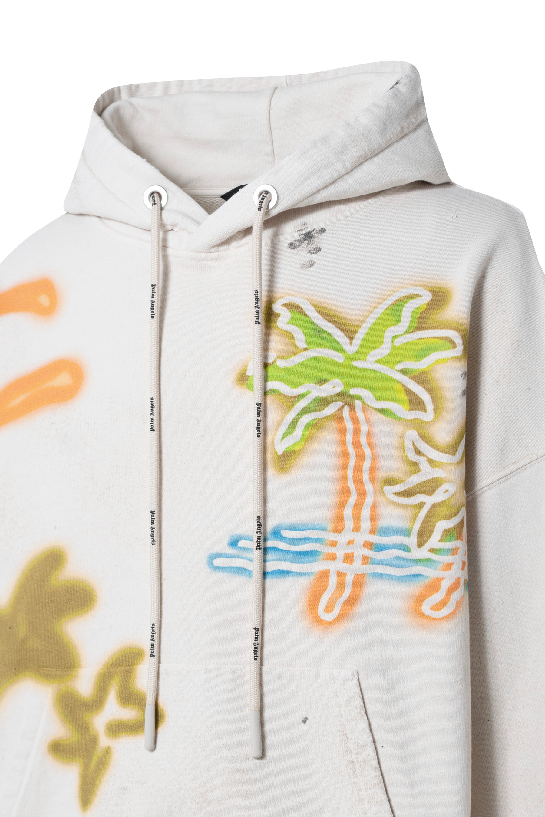 Palm Angels SS23 PALM NEON HOODY / O WHT MULTI - NUBIAN