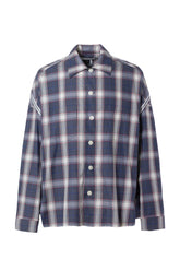 FACETASM 23SS ZIPPED CHECK SHIRT / BLU WHT - NUBIAN