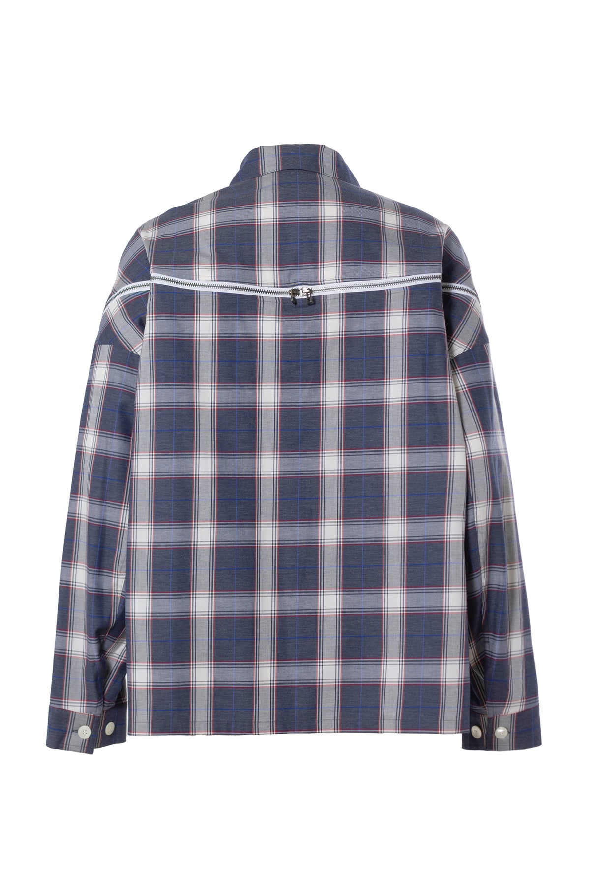 FACETASM 23SS ZIPPED CHECK SHIRT / BLU WHT - NUBIAN