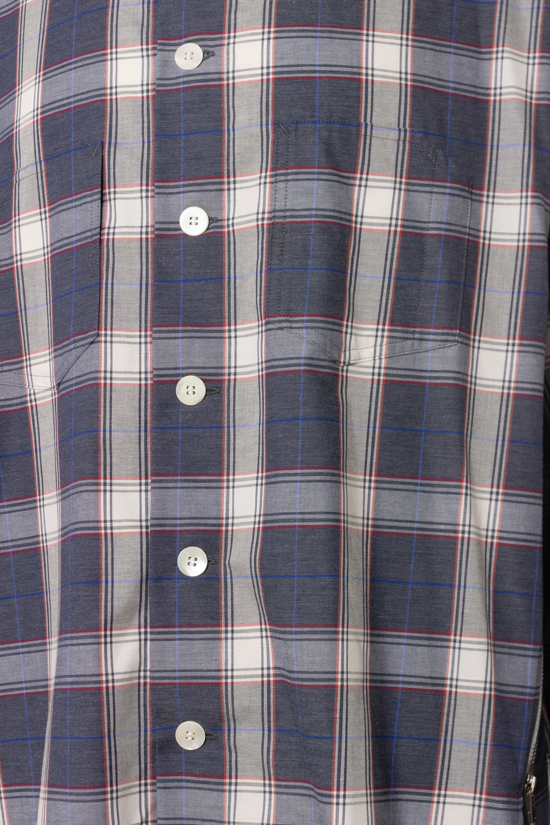 FACETASM 23SS ZIPPED CHECK SHIRT / BLU WHT - NUBIAN