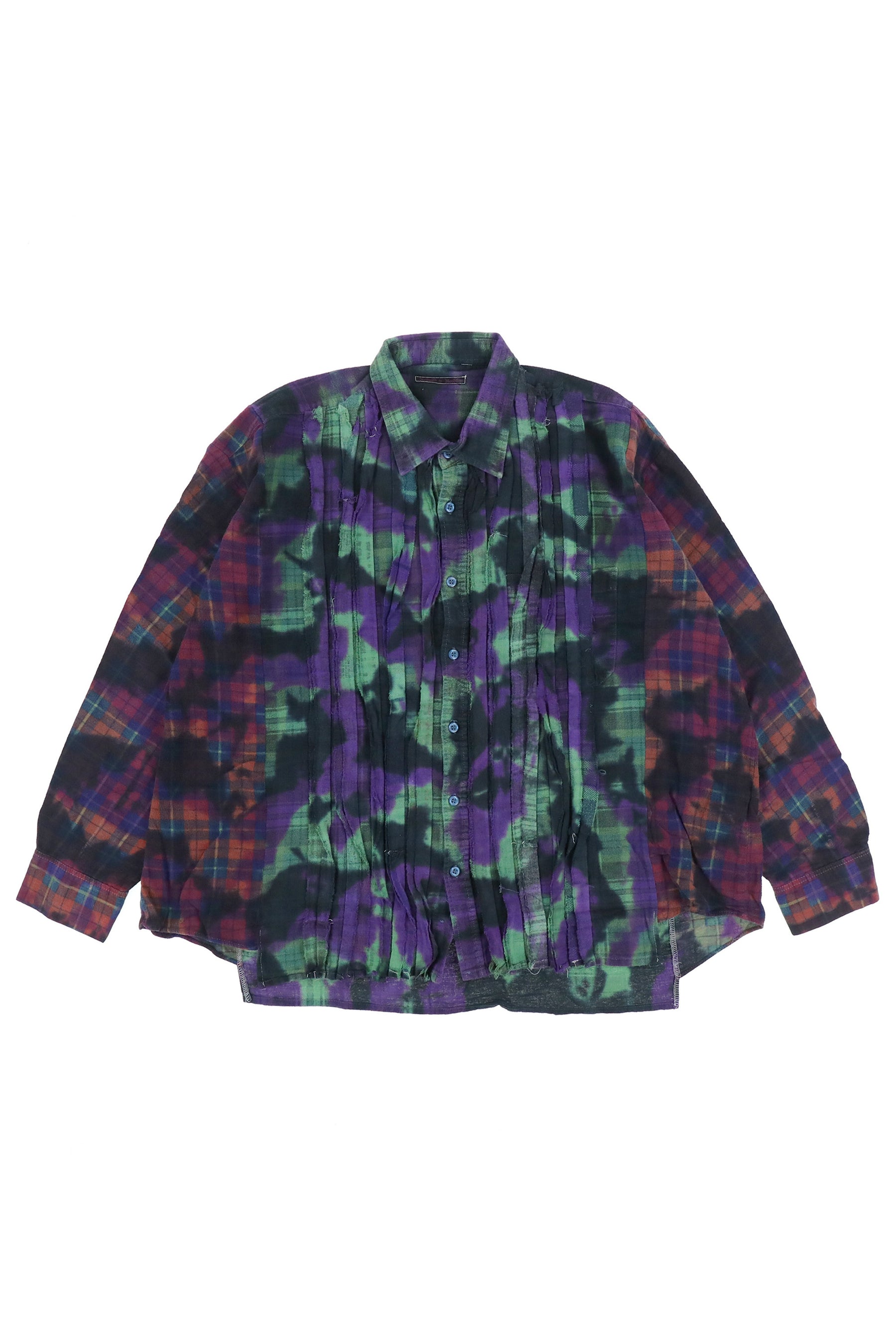 FLANNEL SHIRT -> RIBBON WIDE SHIRT / UNEVEN DYE / ASSORT