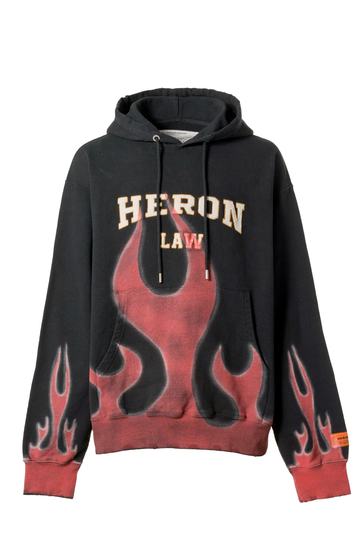HERON LAW FLAMES HOODIE / BLK RED