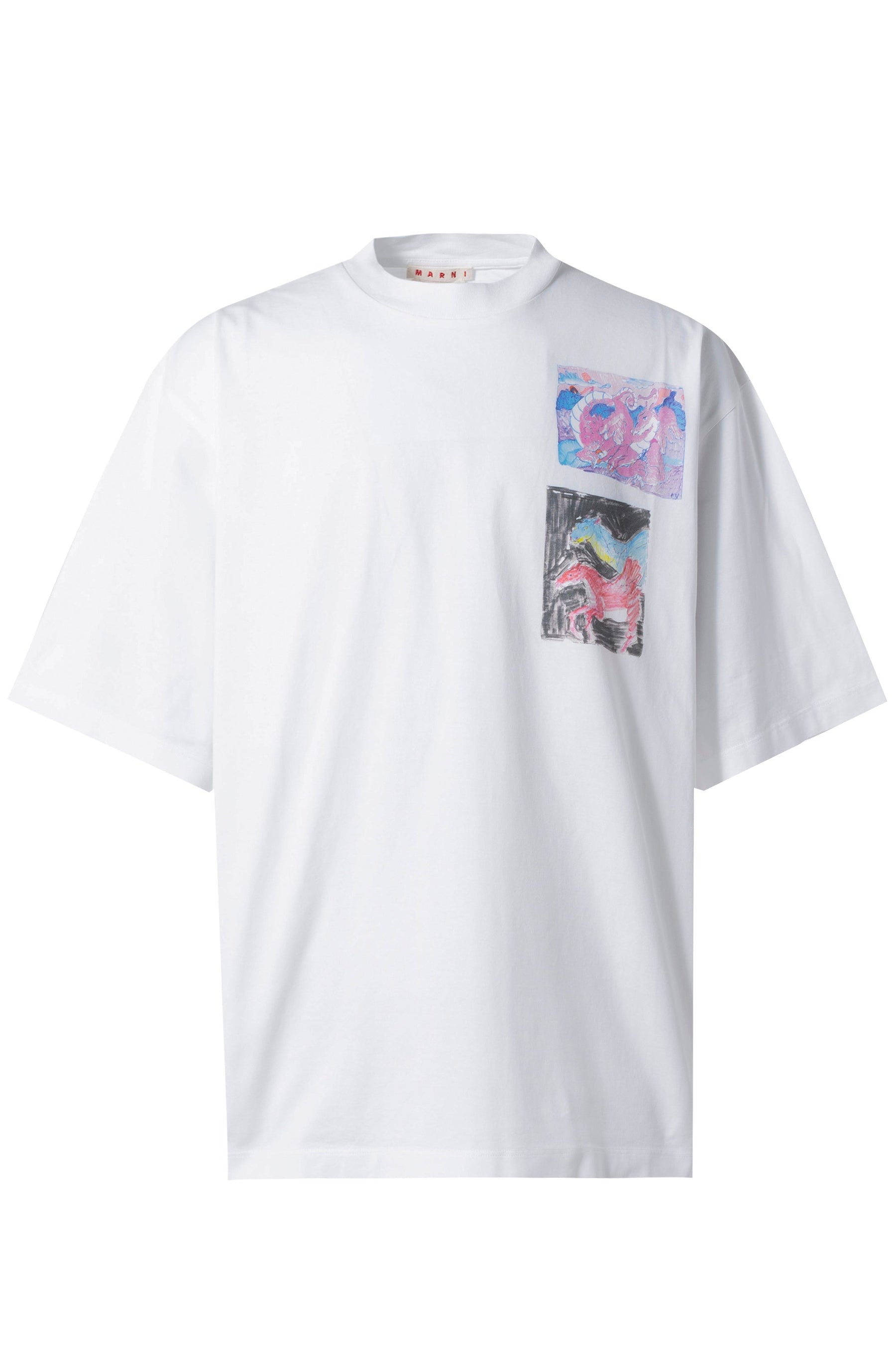 MARNI SS23 OVERSIZED PRINTED T-SHIRTS / WHT - NUBIAN