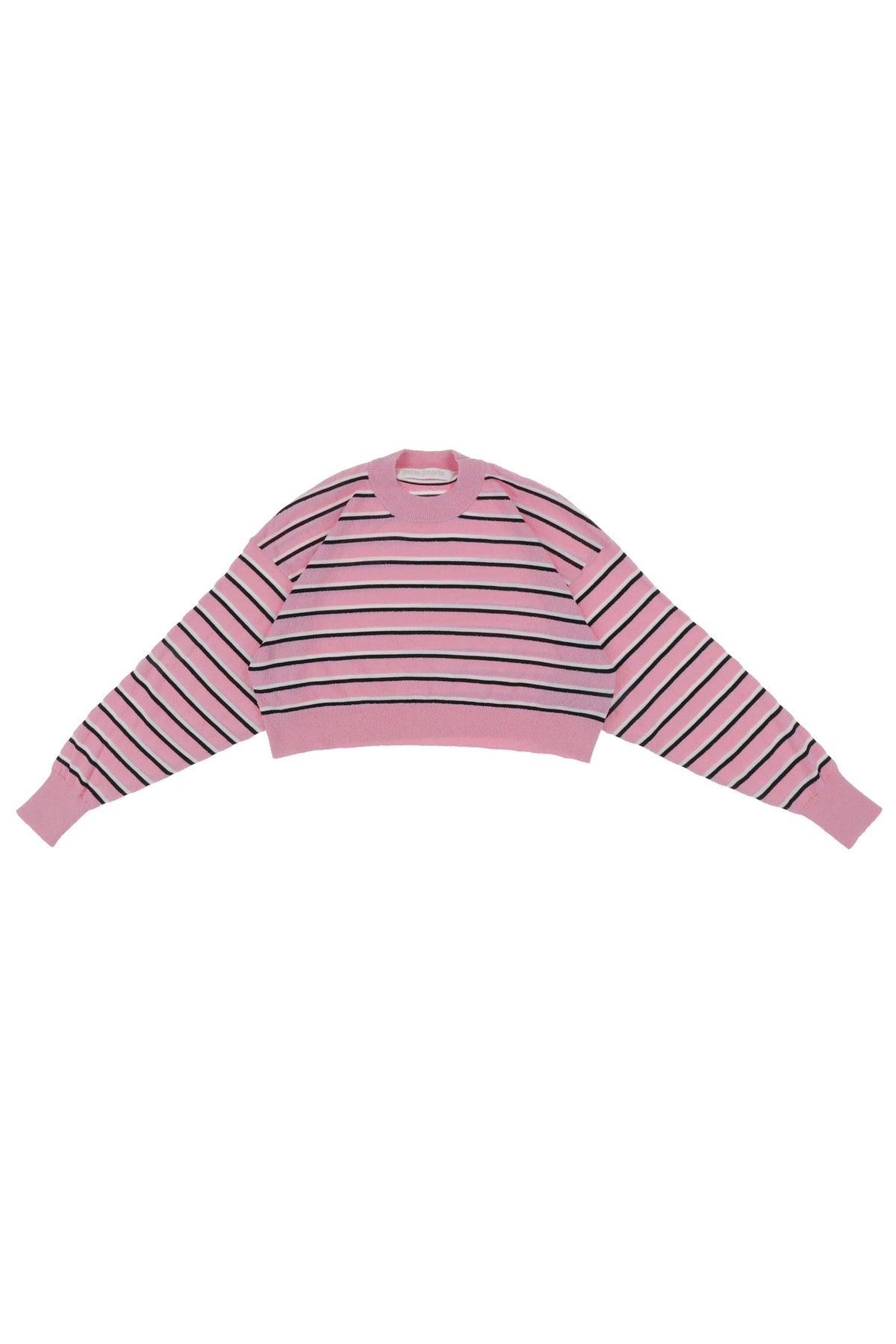 Palm Angels STRIPES KNIT CROPPED SWEATER / PNK MULTI