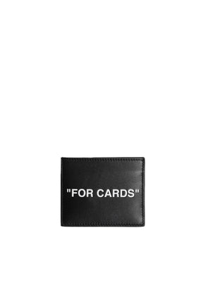 Off-White Quote Leather Card Case Black/ White