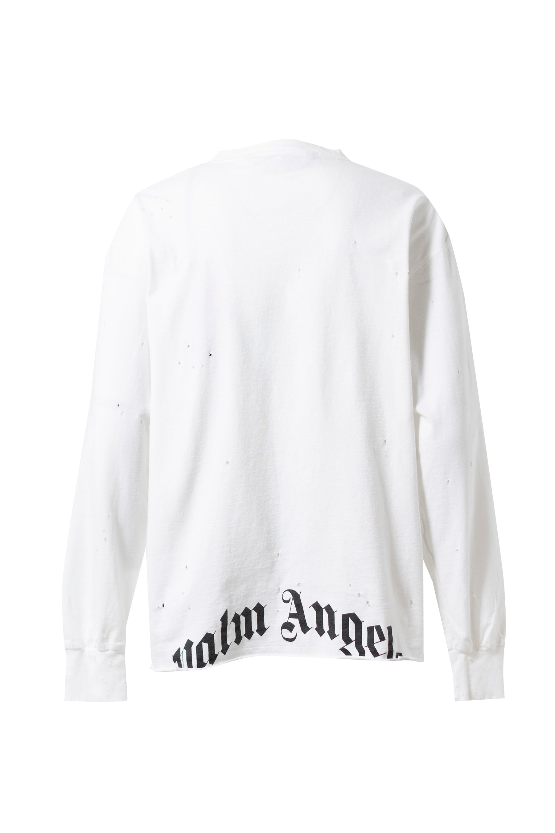 Palm Angels SS23 PA BEAR RIPPED TEE L/S / WHT BRW -NUBIAN