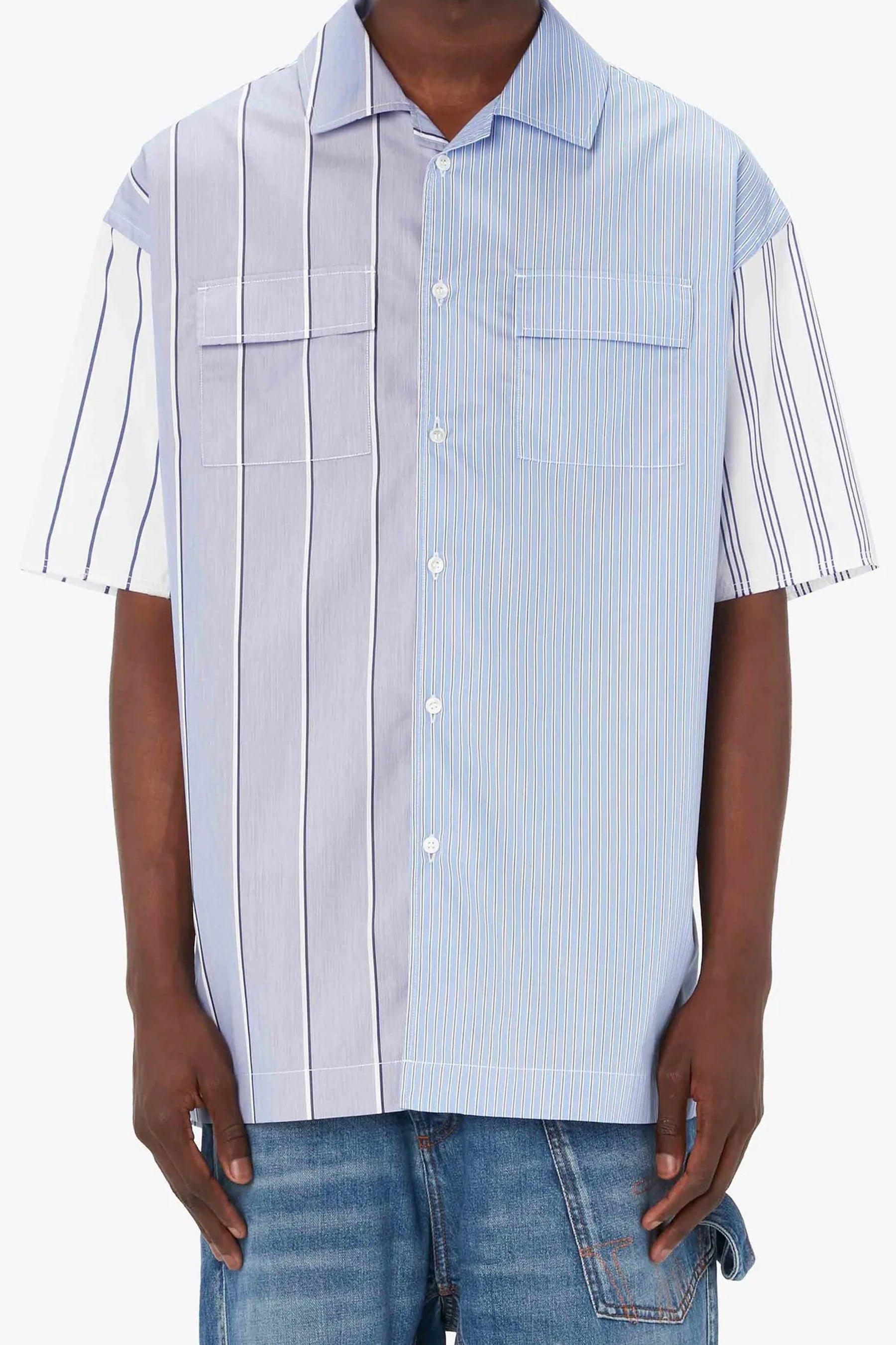 JW Anderson RELAXED FIT SHORT SLEEVE SHIRT / BLU MULTI