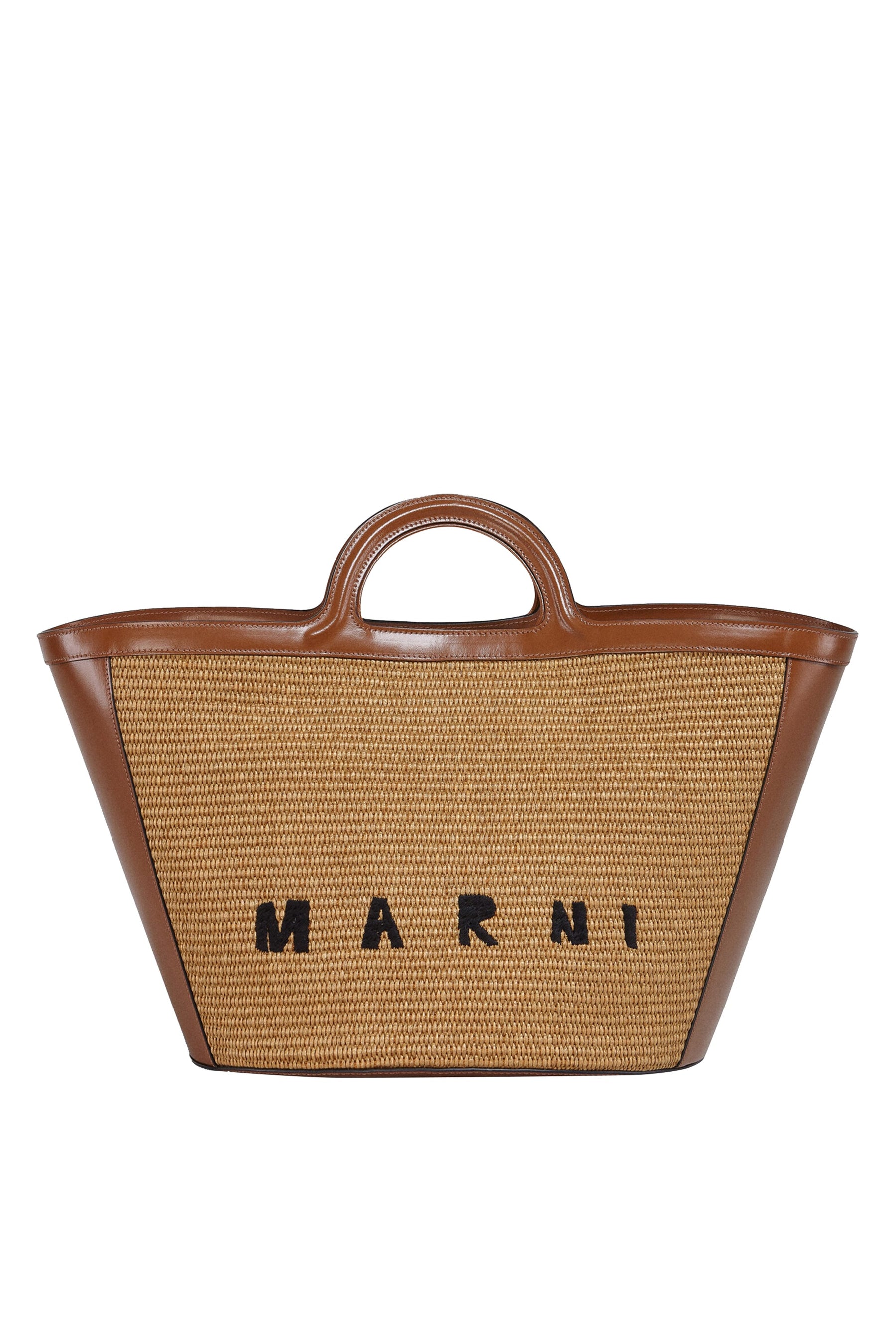 Tropicalia Large Shopper Bag - Marni - Raw Sienna - Leather