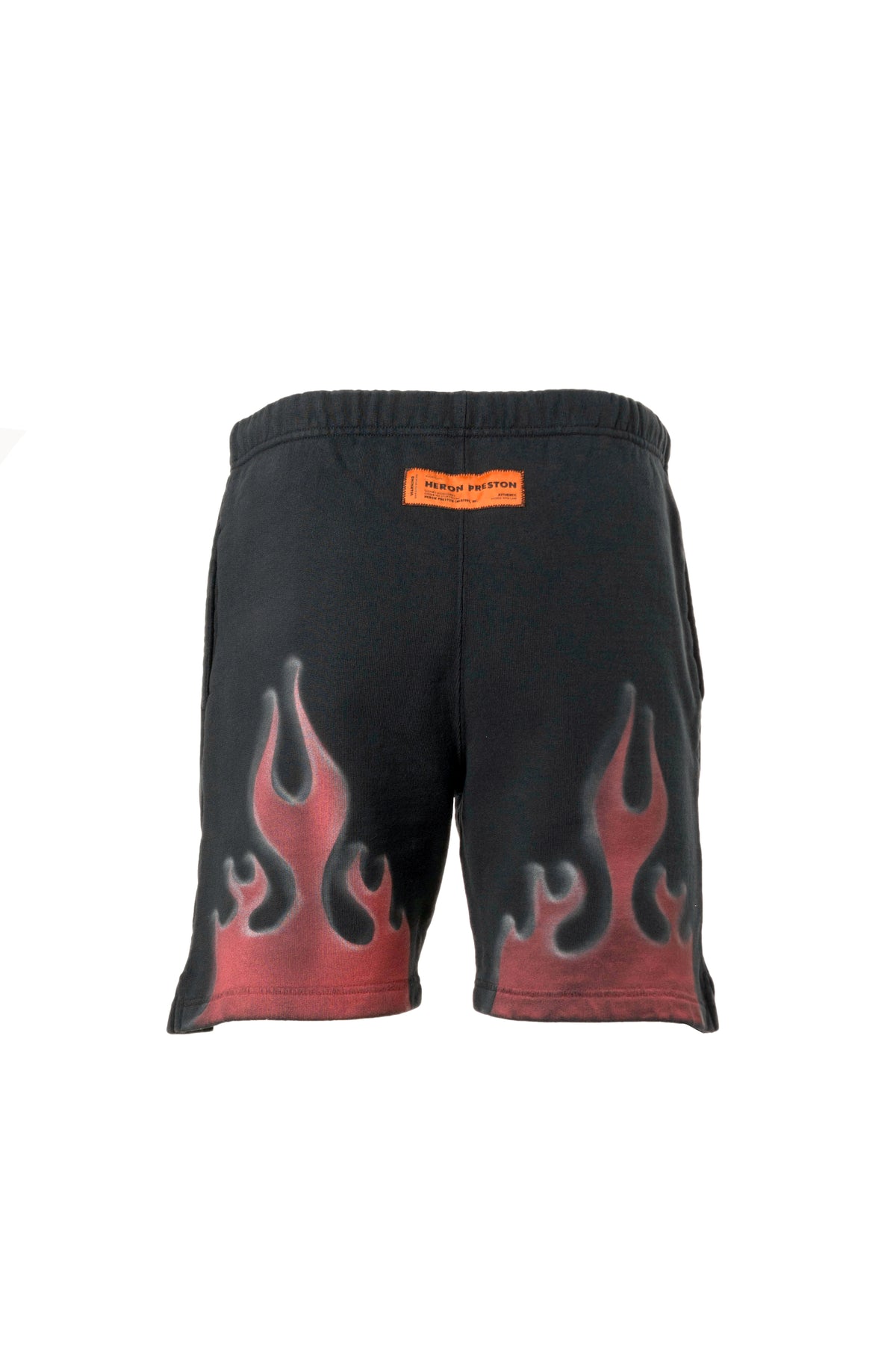 Heron Preston SS23 HERON LAW FLAMES SWEATSHORTS / BLK RED -NUBIAN