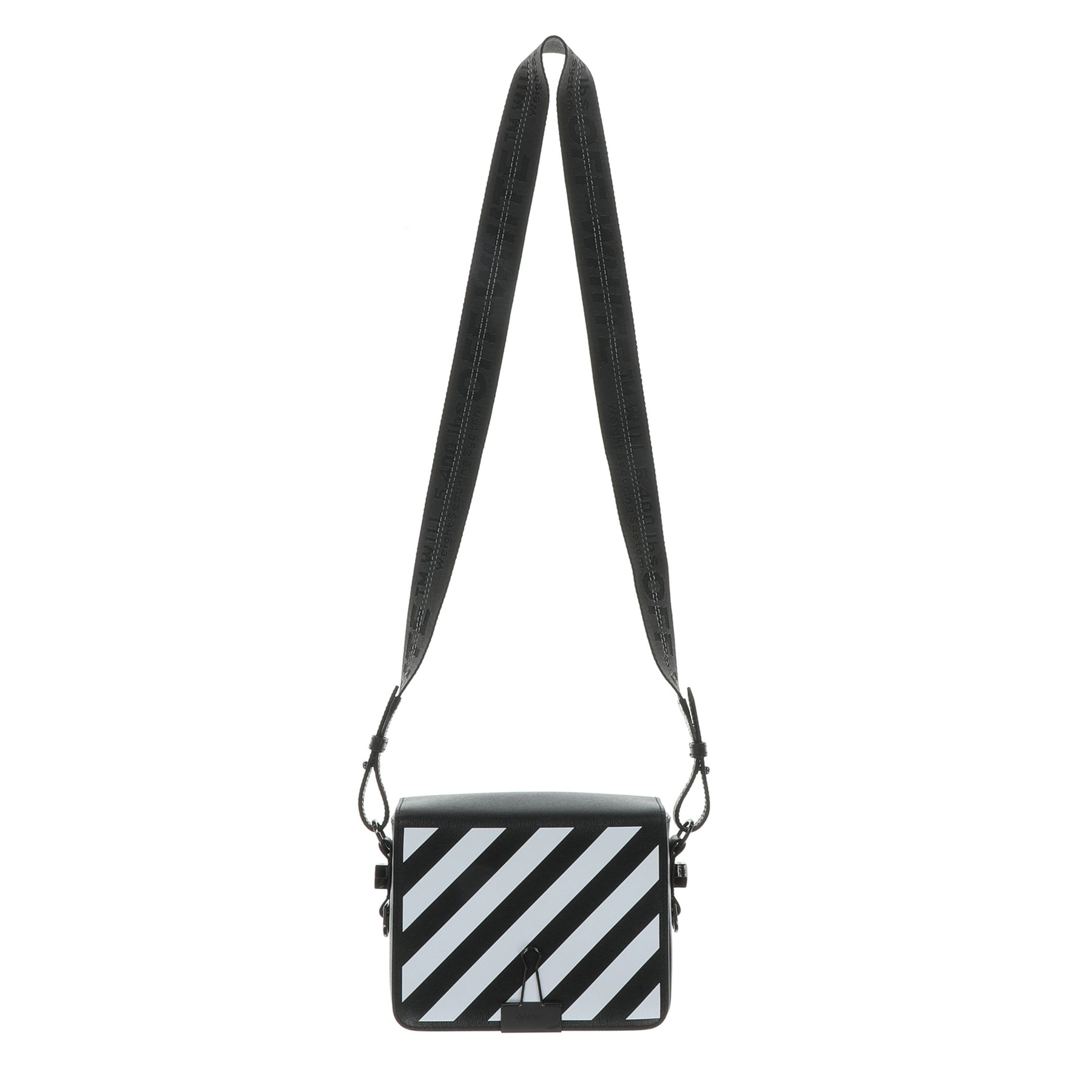 Off-White Black Diagonal Binder Clip Shoulder Bag