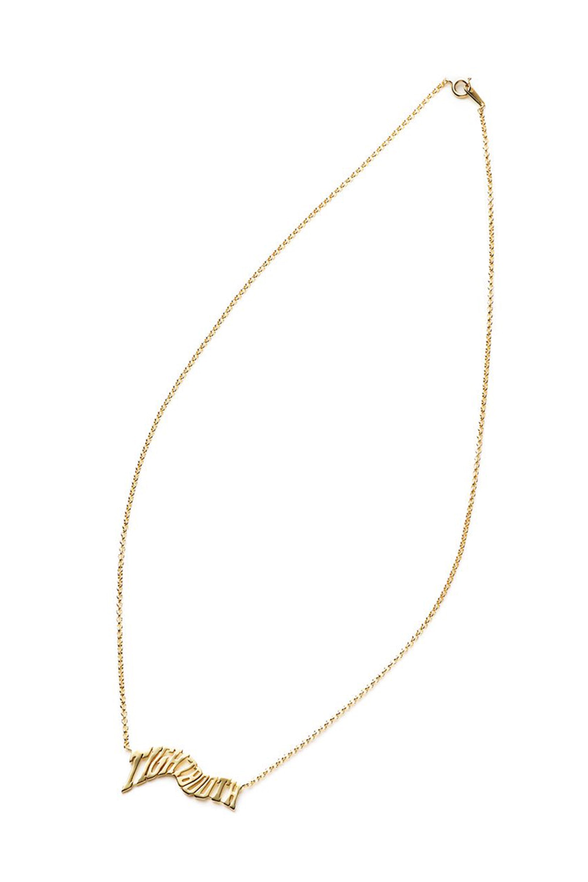 TIGHTBOOTH SS23 ACID LOGO NECKLACE - BRASS / GLD