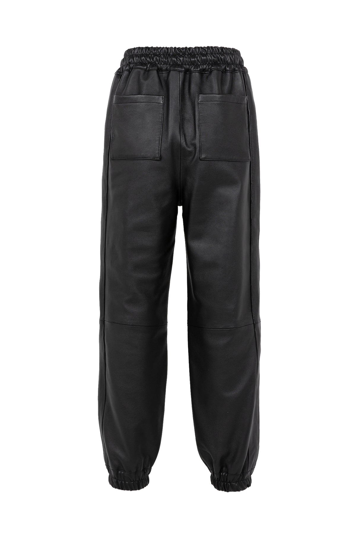 BREATH LEATHER TRACK PANTS / BLK