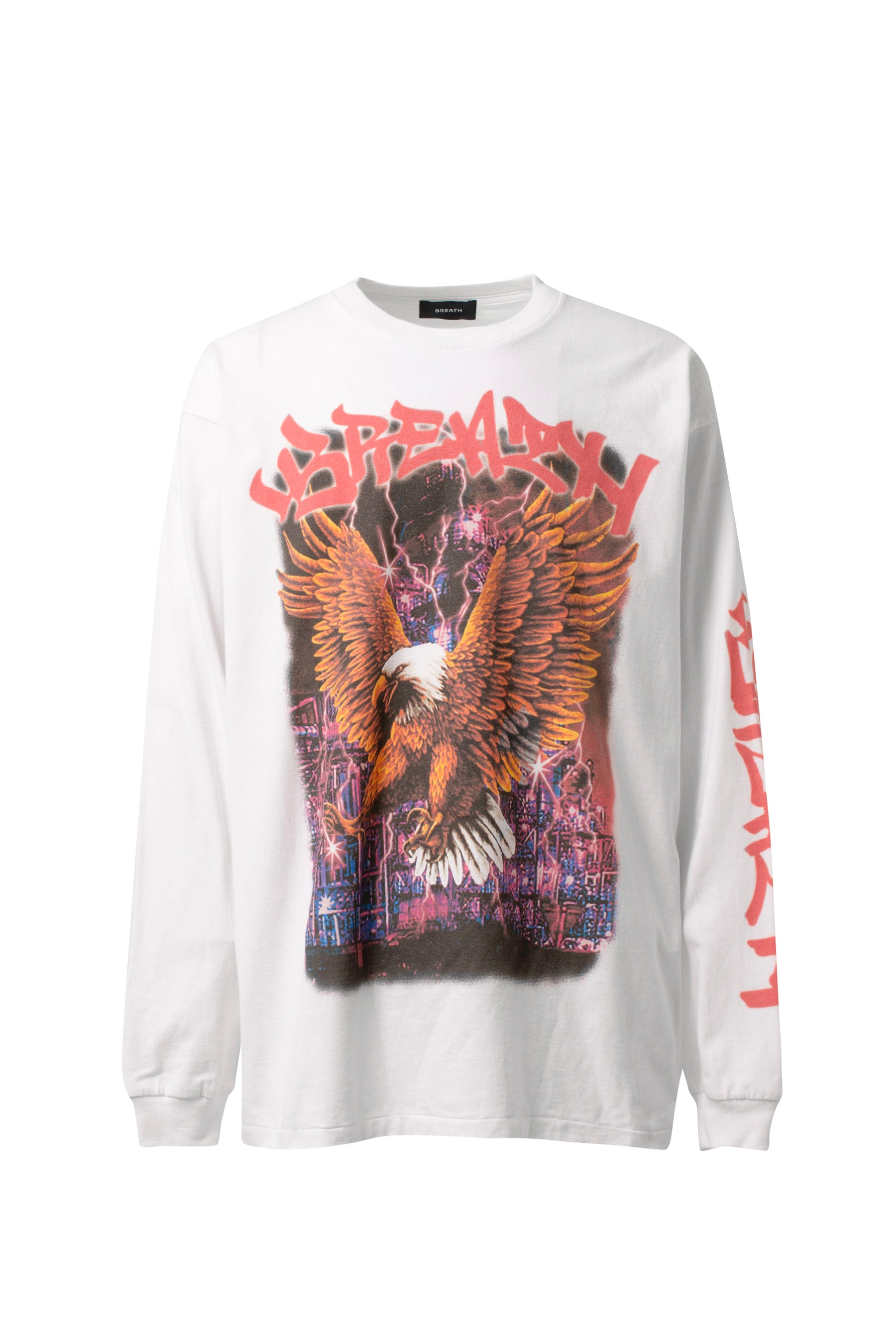 EAGLE LOGO LONG SLEEVE TEE / WHT