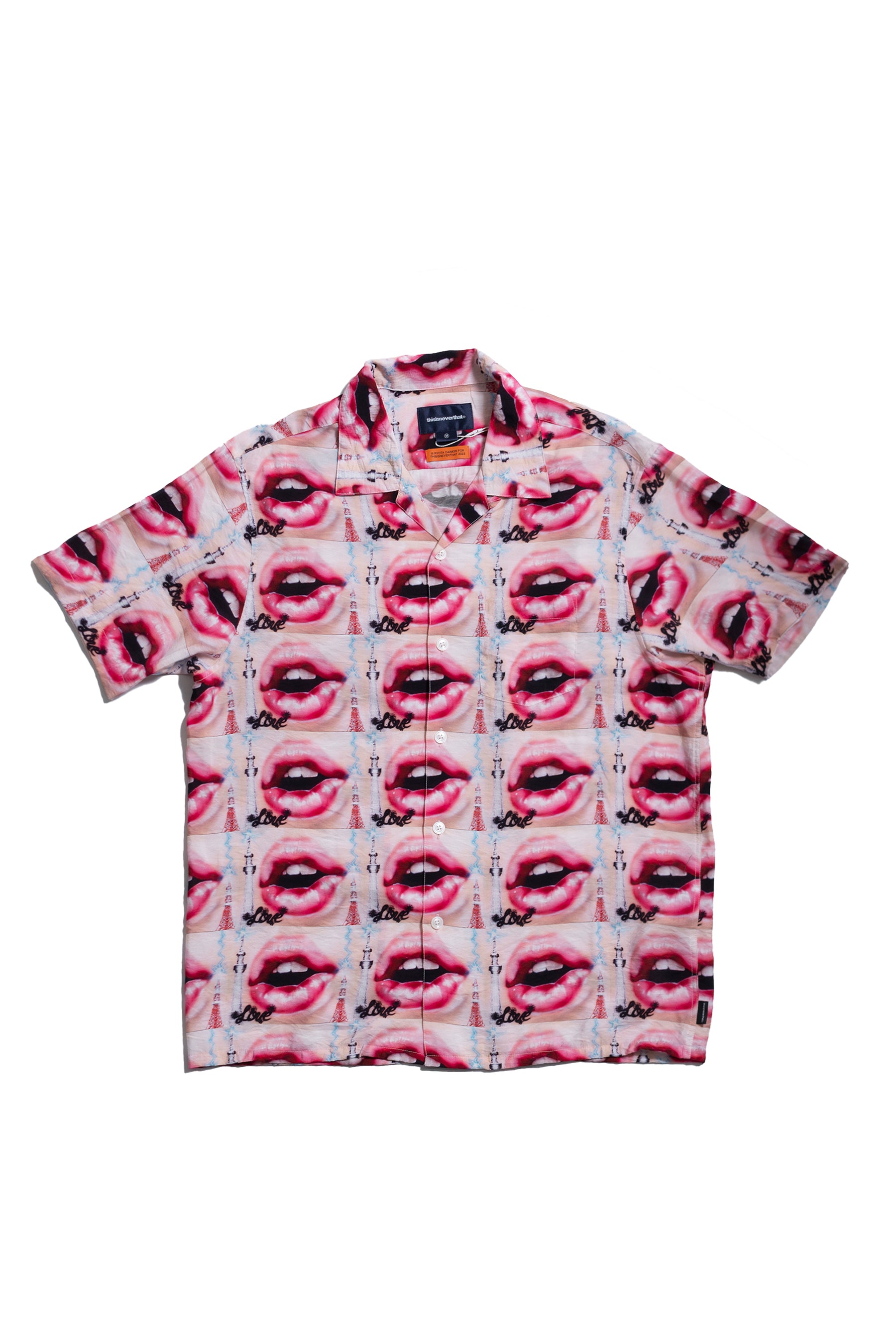 thisisneverthat ディスイズネバーザット SS23 LIPS RAYON SHIRT / PNK